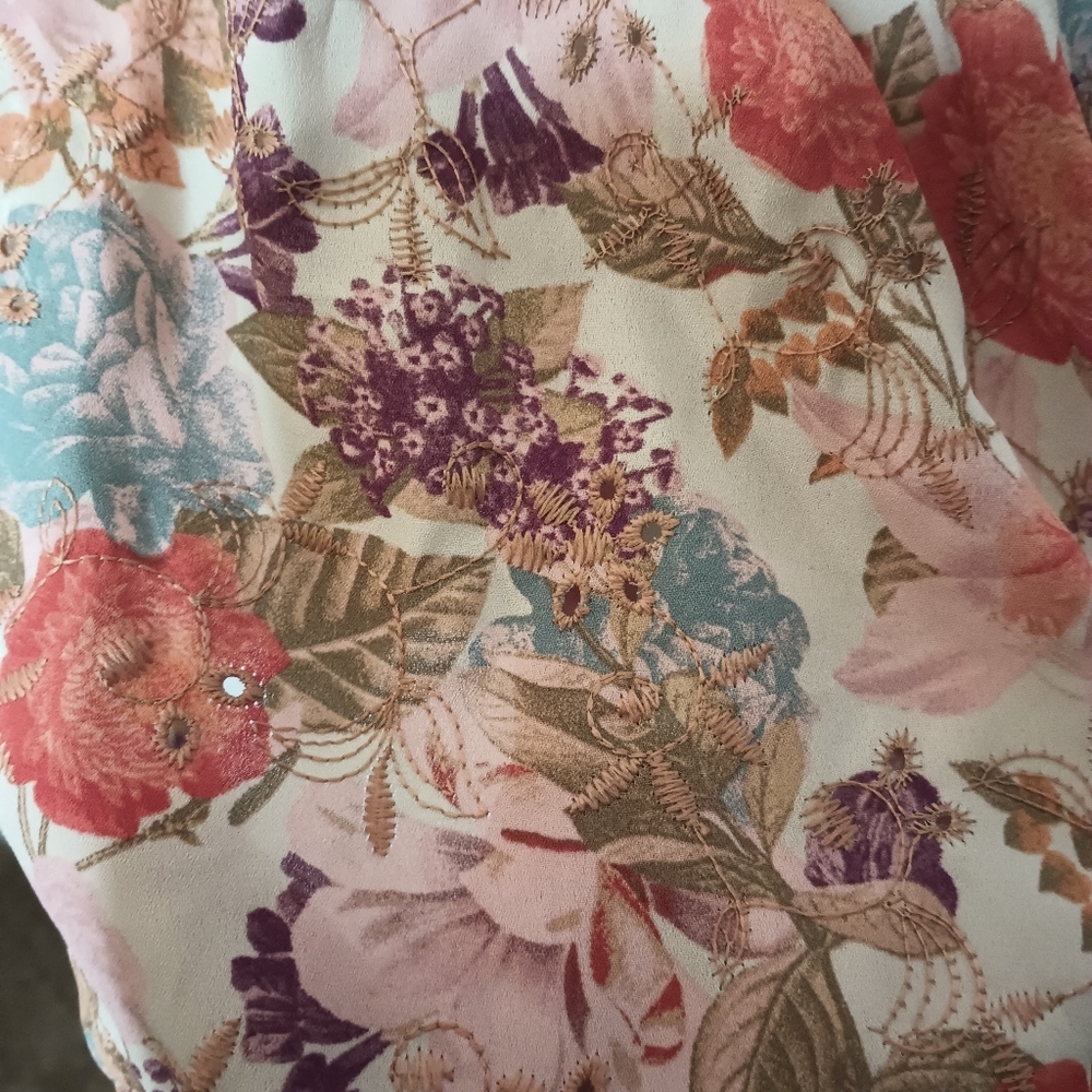 Torrid Milkmaid Top 3X Smocked Puff Sleeve Embroidered Cottage Peasant Boho - Picture 8 of 15